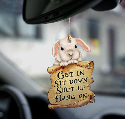 Ornaments- Bunny get in bunny lover two sided ornament, Dog Ornaments, Car Ornament - Best gifts your whole family