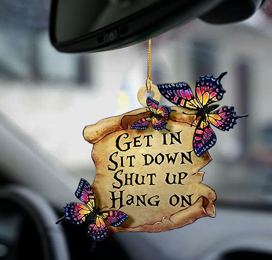 Ornaments- Butterfly get in butterfly lover two sided ornament, Dog Ornaments, Car Ornament - Best gifts your whole family