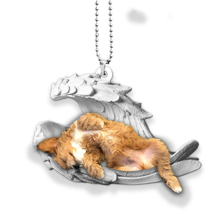 Ornaments- Cavapoo- Sleeping Angel-Two Sided Ornament, Dog Ornaments, Car Ornament - Best gifts your whole family