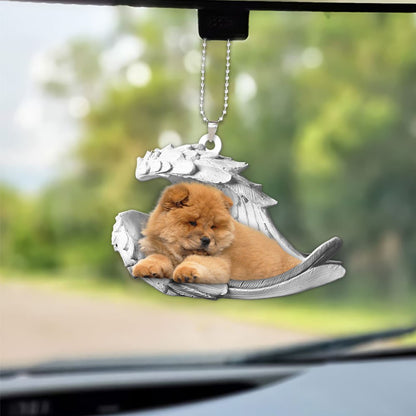 Ornaments- Chow Chow- Sleeping Angel-Two Sided Ornament, Dog Ornaments, Car Ornament - Best gifts your whole family