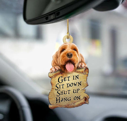 Ornaments- Cockapoo get in two sided ornament, Dog Ornaments, Car Ornament - Best gifts your whole family