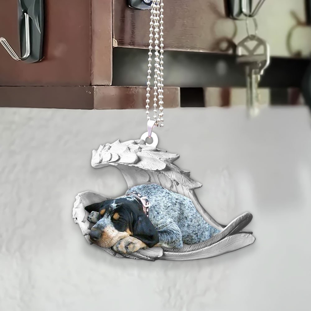 Ornaments- Coonhound- Sleeping Angel-Two Sided Ornament, Dog Ornaments, Car Ornament - Best gifts your whole family