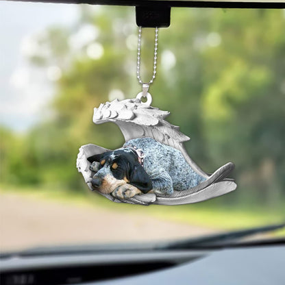 Ornaments- Coonhound- Sleeping Angel-Two Sided Ornament, Dog Ornaments, Car Ornament - Best gifts your whole family