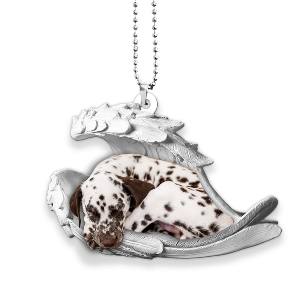 Ornaments- Dalmatian- Sleeping Angel-Two Sided Ornament, Dog Ornaments, Car Ornament - Best gifts your whole family