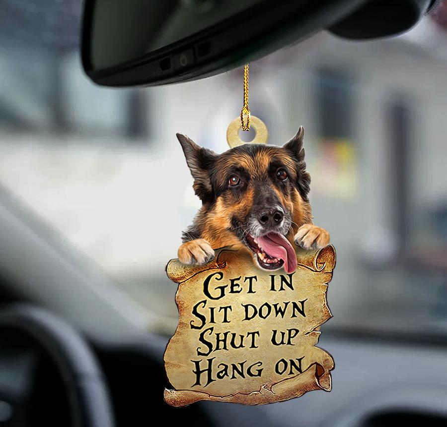 Ornaments- German shepherd get in dog moms two sided ornament, Dog Ornaments, Car Ornament - Best gifts your whole family