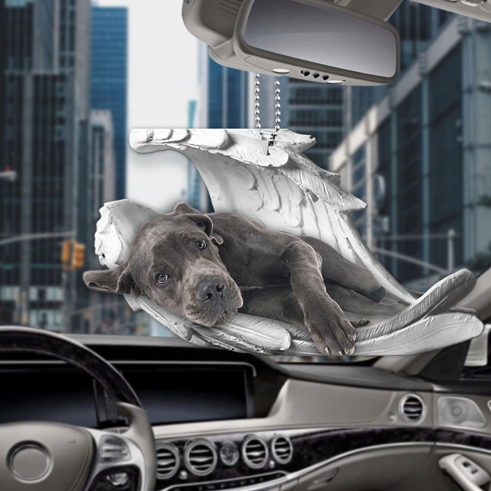 Ornaments- Great Dane- Sleeping Angel-Two Sided Ornament, Dog Ornaments, Car Ornament - Best gifts your whole family