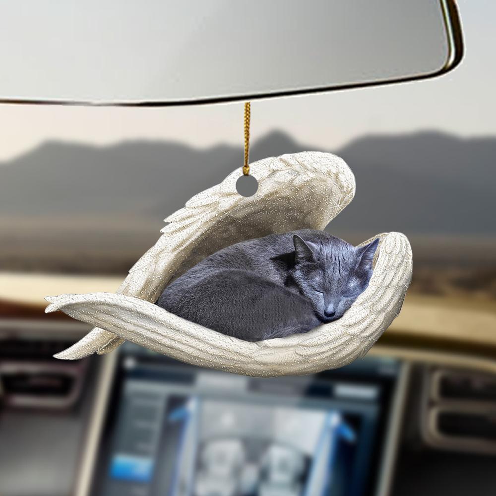 Ornaments- Russian Blue sleeping angel Russian Blue lovers cat moms ornament, Dog Ornaments, Car Ornament - Best gifts your whole family