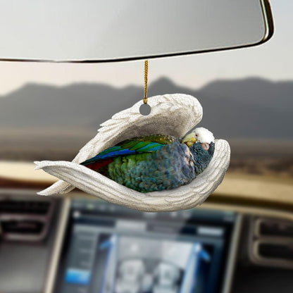 Ornaments- White-Capped Pionus sleeping angel bird lover ornament, Dog Ornaments, Car Ornament - Best gifts your whole family