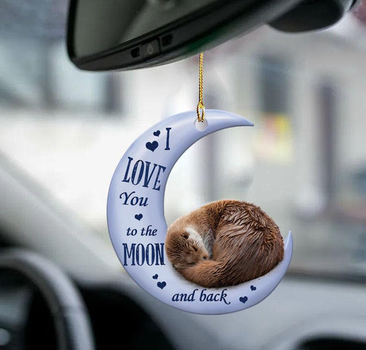 Otter Moon Back Otter Lover Two Sided Ornament - Best gifts your whole family
