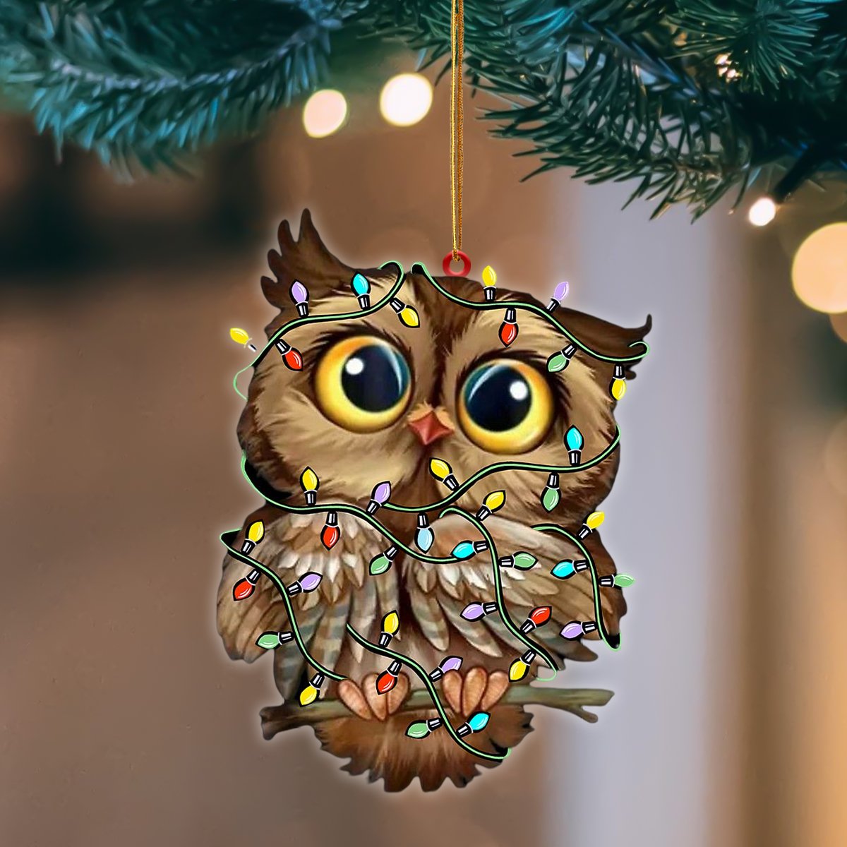 Owl Christmas Light Hanging Ornament Christmas Tree Ornament Godmerc - Best gifts your whole family