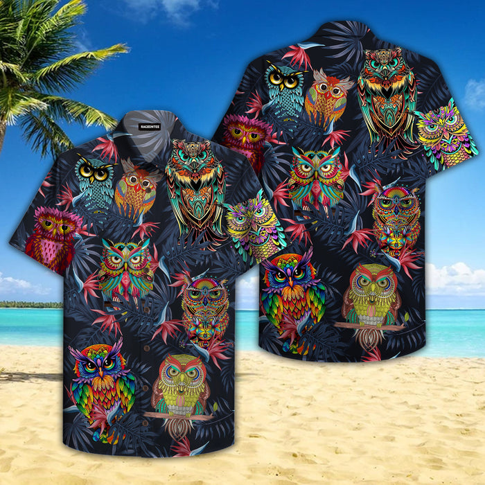 Owl Hippie Hawaiian Shirt,Hawaiian Shirt Gift,Christmas Gift