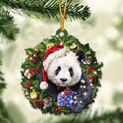 Panda and Christmas gift for her gift for him gift for Panda lover ornament, Christmas Ornament, Car Ornament - Best gifts your whole family