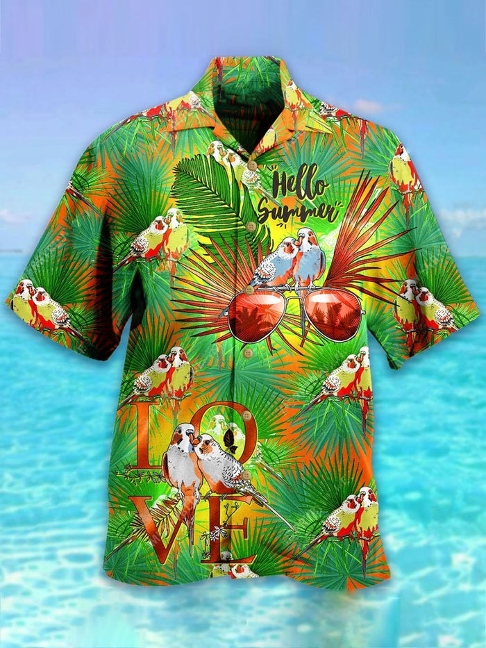 Parrot Hello Summer Hawaiian Shirt,Hawaiian Shirt Gift,Christmas Gift