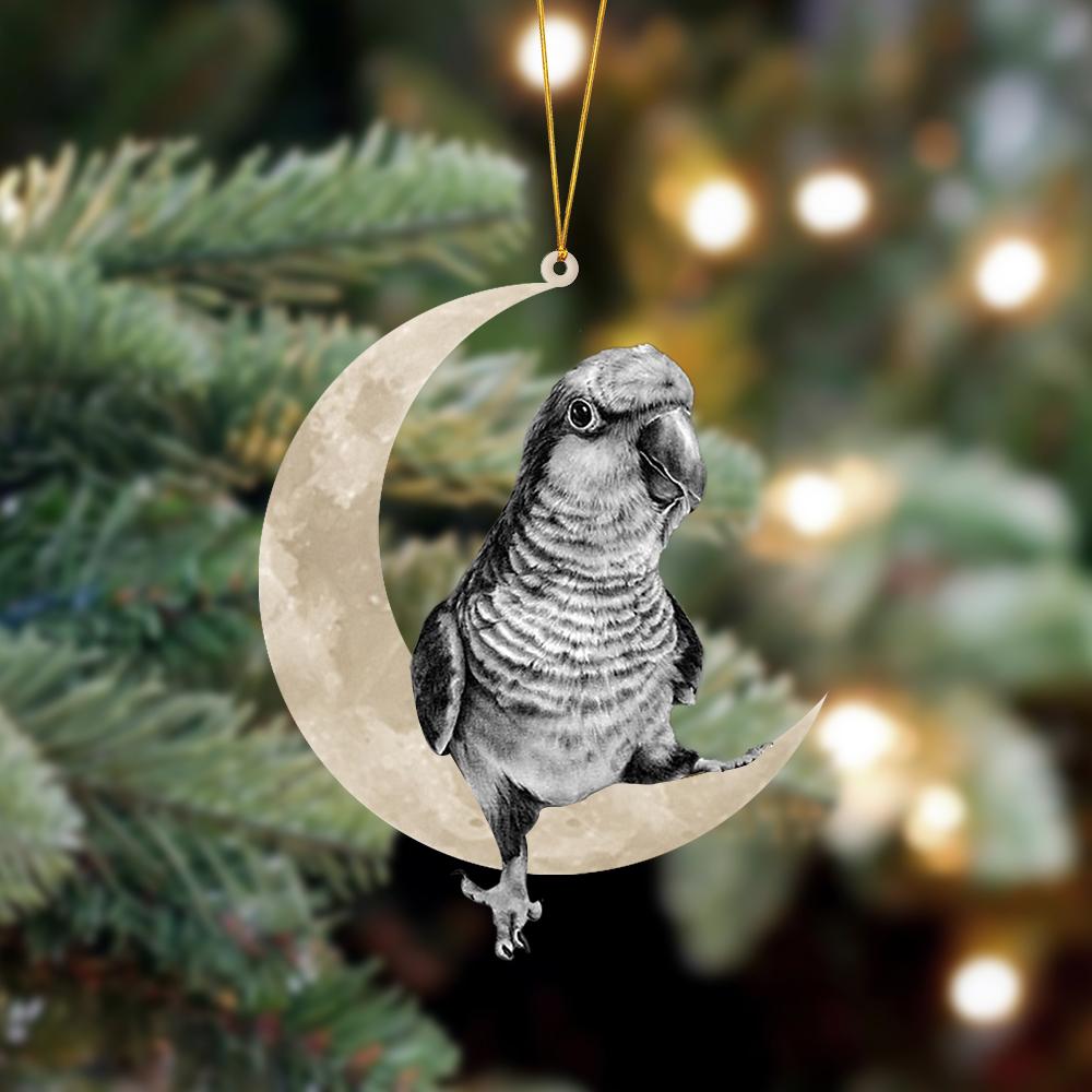 Parrot Sits On The Moon Hanging Ornament, Animal Christmas Ornaments - Best gifts your whole family