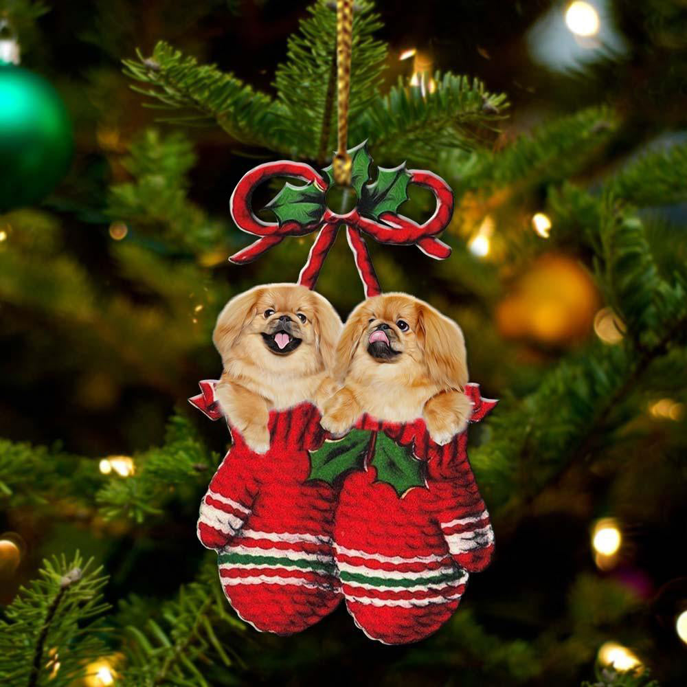 Pekingese Inside Your Gloves Christmas Holiday-Two Sided Ornament Christmas 2022 Ornament Gift - Best gifts your whole family