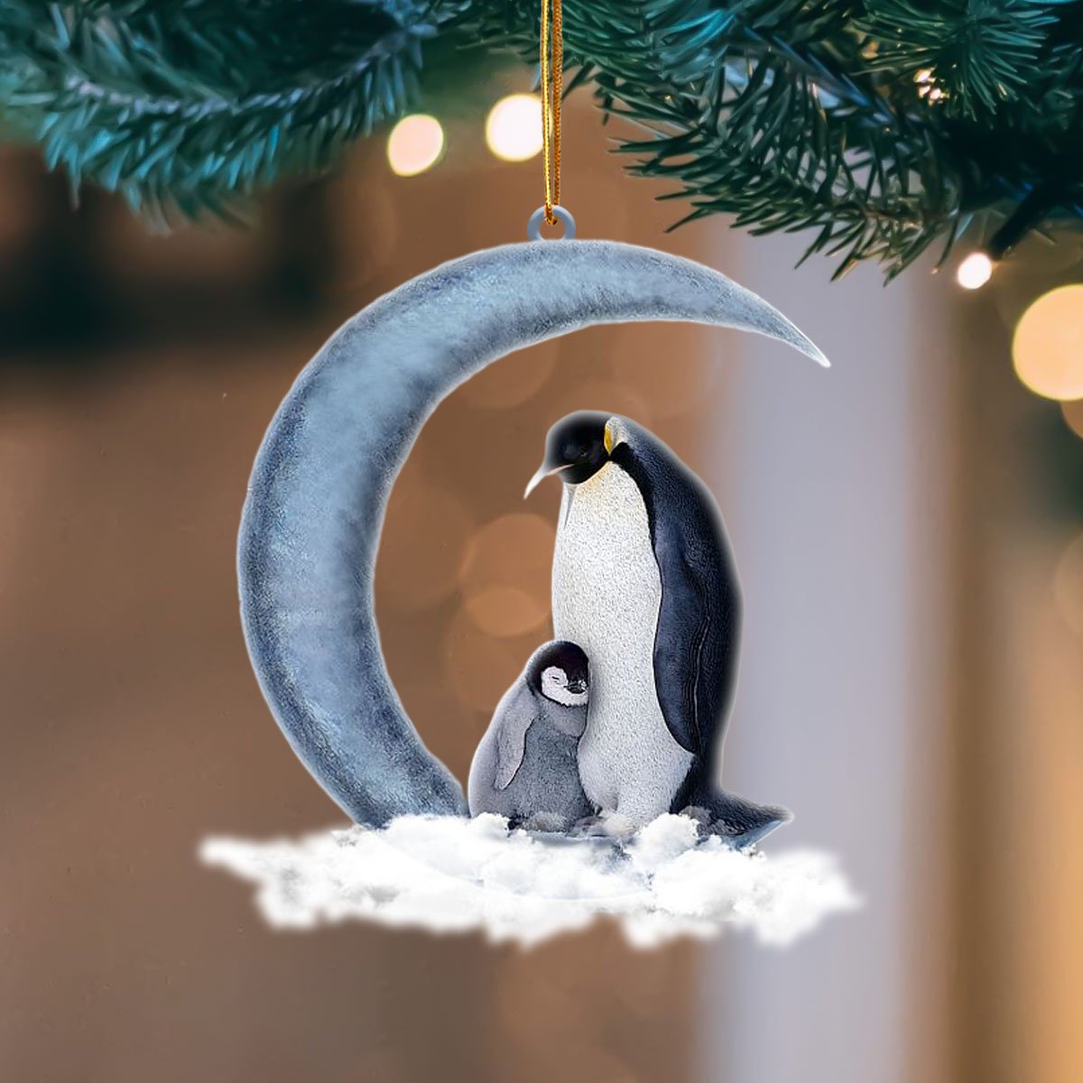 Penguin Blue Moon Hanging Ornament, Animal Christmas Ornaments - Best gifts your whole family