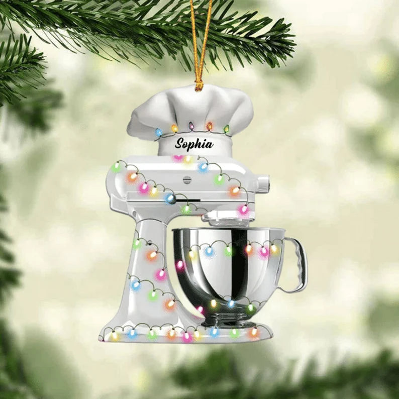 Personalized Baker Christmas Ornament, Baking Ornament, Mixer Personalized With Name Ornament, Christmas Ornament For Baking Lovers - Best gifts your whole family