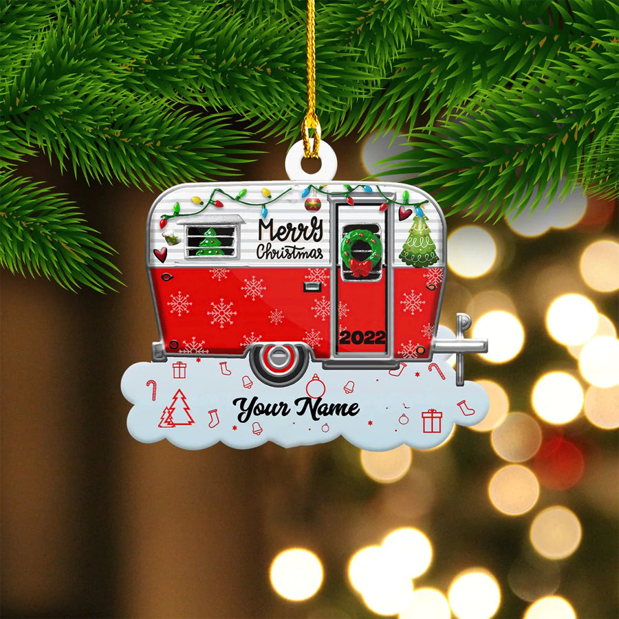 Personalized Camp Ornament, Camping Hanging Ornament, Camping Car ornaments - Best gifts your whole family
