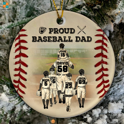Personalized Christmas Proud Baseball, Best Baseball Dad Ever Ornament , Custom Friend , Bestie , Sister Ornament - Best gifts your whole family