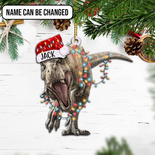 Personalized Dinosaur Christmas Ornament, Dinosaur Ornament, T-Rex Dinosaur Christmas Ornament - Best gifts your whole family