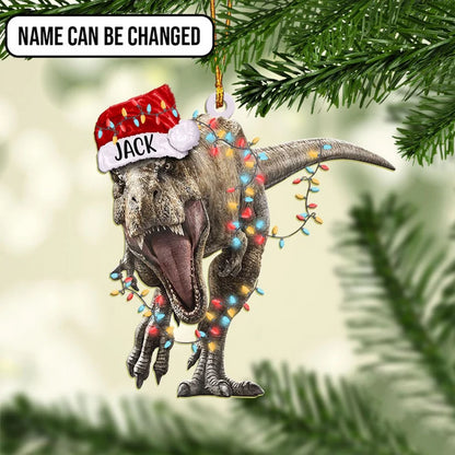 Personalized Dinosaur Christmas Ornament, Dinosaur Ornament, T-Rex Dinosaur Christmas Ornament - Best gifts your whole family