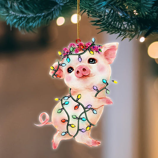 Pig Christmas Light Hanging Ornament, Animal Christmas Ornaments - Best gifts your whole family