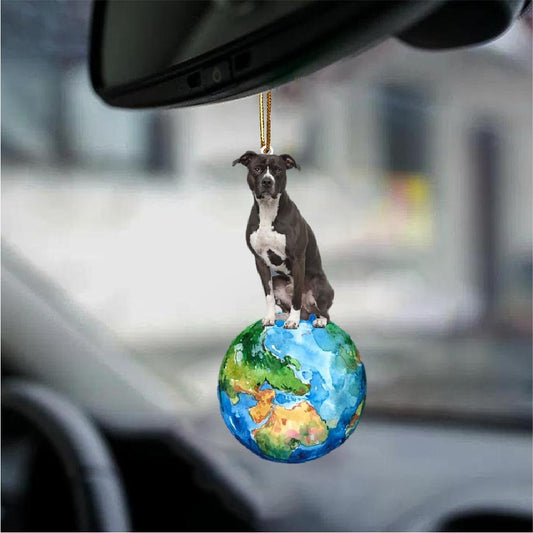 Pitbull-Around My Dog-Two Sided Ornament - Best gifts your whole family