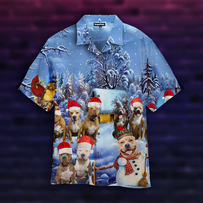 Pitbull Christmas Hawaiian Shirt,Hawaiian Shirt Gift,Christmas Gift