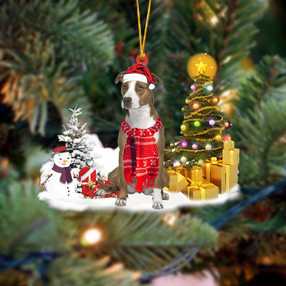 Pitbull Christmas Ornament Christmas Tree Hanging Acrylic Ornament Gift - Best gifts your whole family