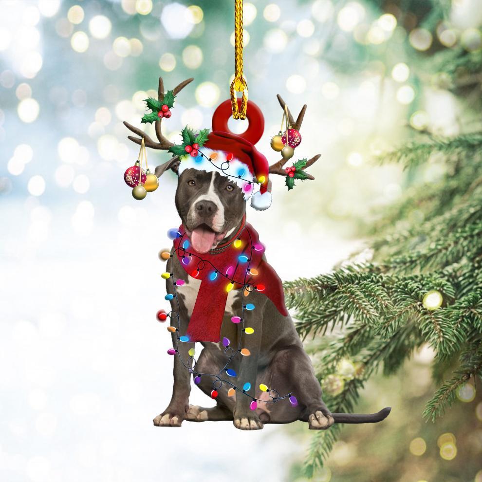 Pitbull Christmas Shape Ornament - Best gifts your whole family