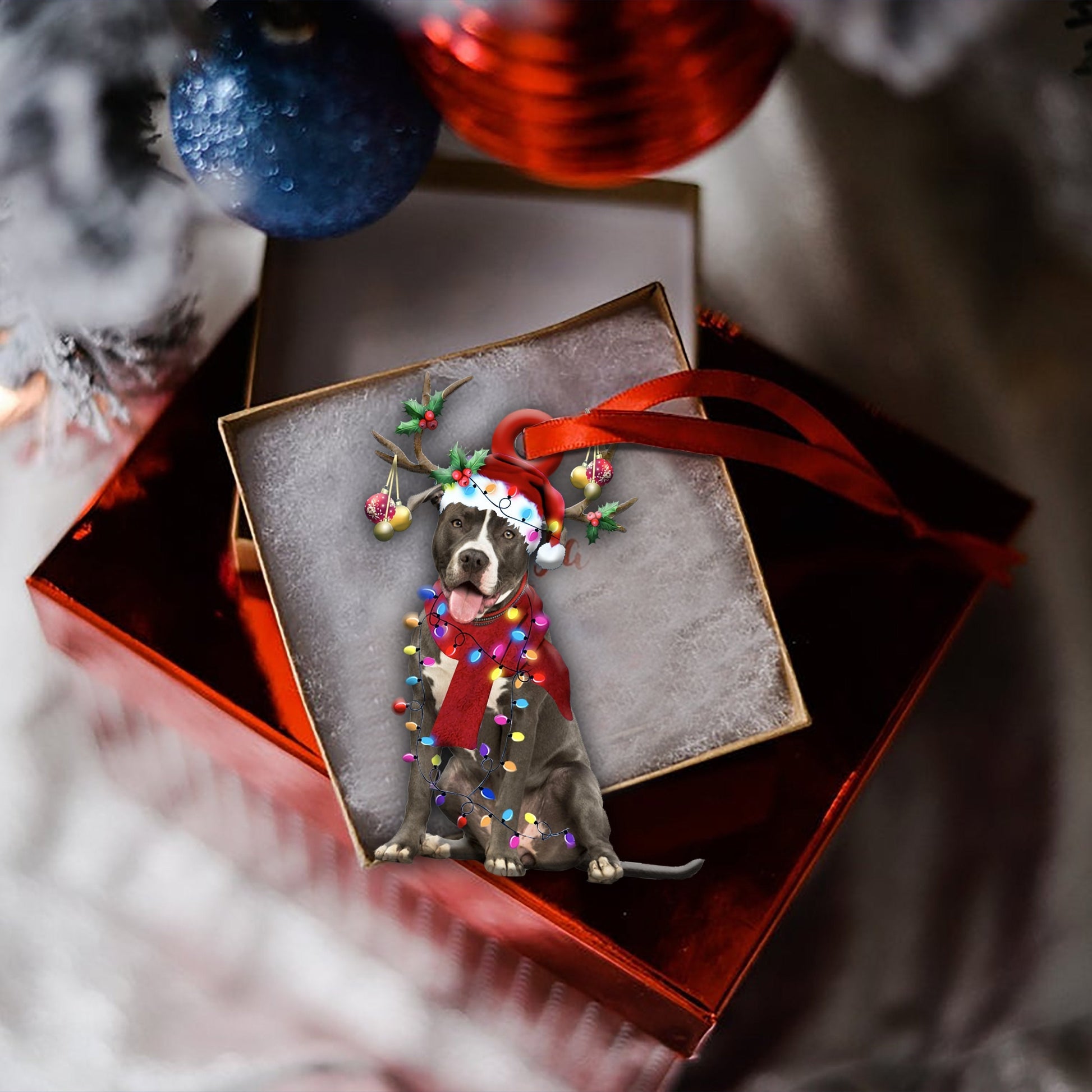 Pitbull Christmas Shape Ornament - Best gifts your whole family