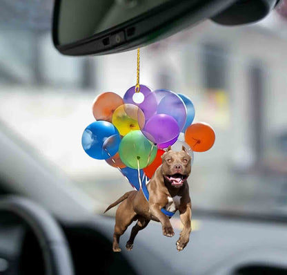 Pitbull Fly With Bubbles Dog Hanging Ornament Dog Ornament Godmerc - Best gifts your whole family