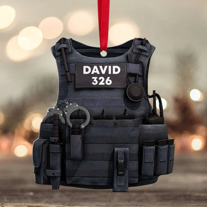 Police Bulletproof Vest Personalized Ornament- Two Sided Ornament - Best gifts your whole family