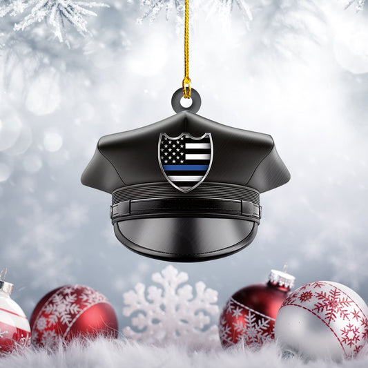 Police Hat Shaped Ornament - Policeman Car Ornament - Best gifts your whole family