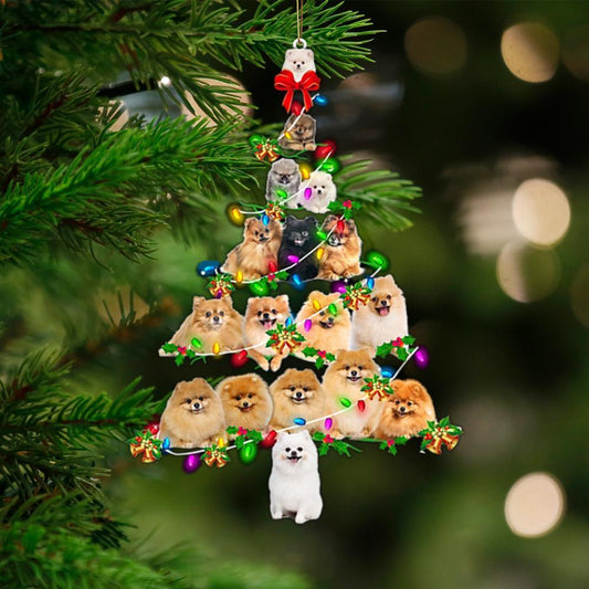 Pomeranian-Christmas Tree Lights-Two Sided Ornament - Best gifts your whole family