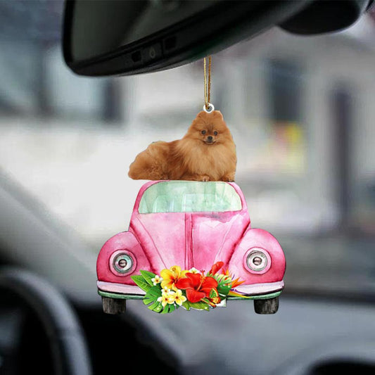 Pomeranian-Pink Hippie Car-Two Sided Ornament - Best gifts your whole family