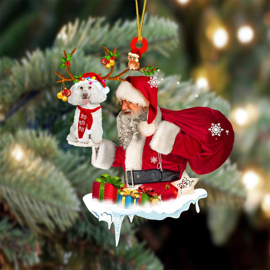 Poodle 2 And Santa Claus Christmas Ornament Godmerc - Best gifts your whole family