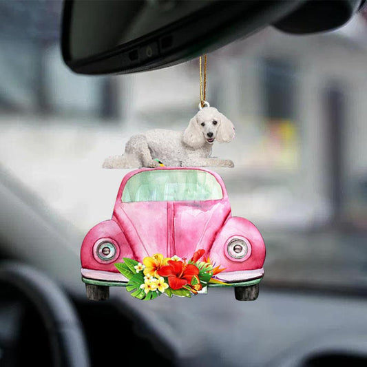 Poodle 3-Pink Hippie Car-Two Sided Ornament - Best gifts your whole family