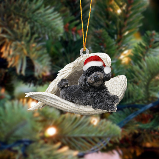Poodle (Black) Sleeping Angel Christmas Ornament Godmerc - Best gifts your whole family