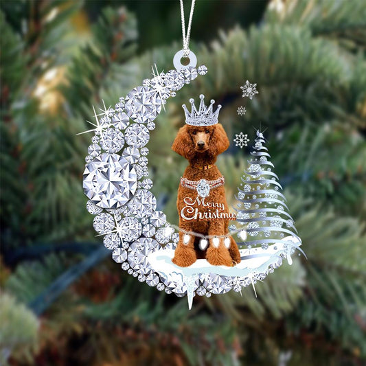 Poodle Diamond Moon Merry Christmas Ornament Christmas Decoration - Best gifts your whole family