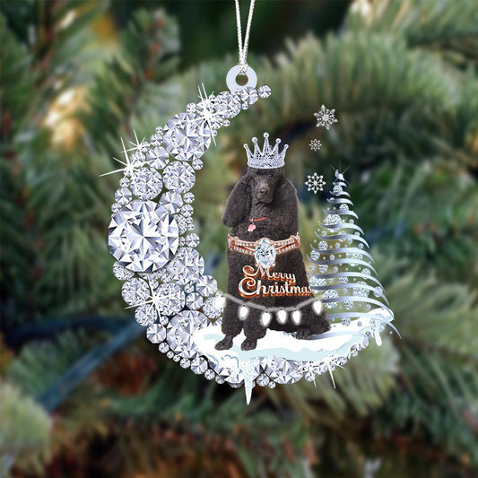 Poodle Diamond Moon Merry Christmas Ornament Dog Ornaments - Best gifts your whole family