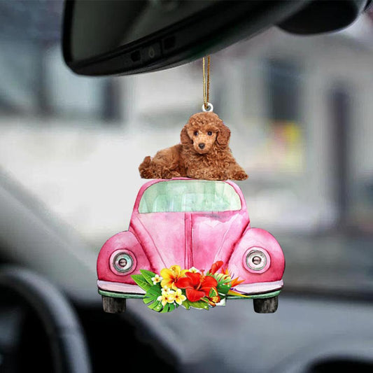 Poodle-Pink Hippie Car-Two Sided Ornament - Best gifts your whole family