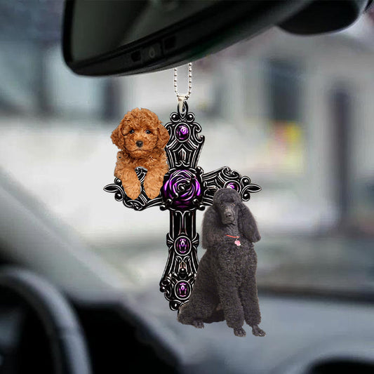 Poodle Pray For God Car Hanging Ornament Dog Pray For God Ornament Godmerc - Best gifts your whole family