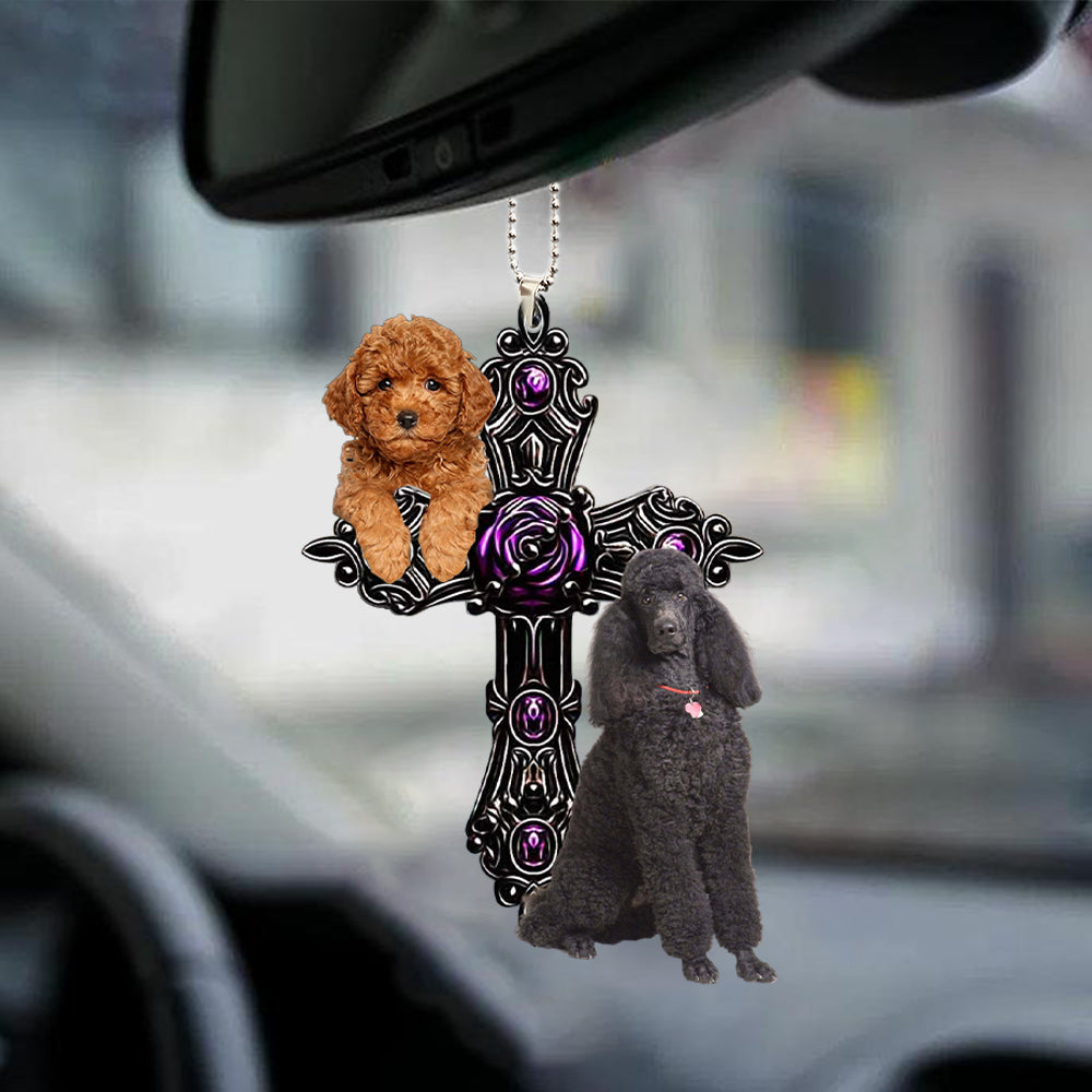 Poodle Pray For God Car Hanging Ornament Dog Pray For God Ornament Godmerc - Best gifts your whole family