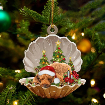 Poodle3-Sleeping Pearl In Christmas Two Sided Ornament - Best gifts your whole family