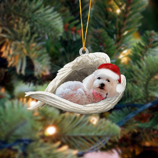 Poodle(White) Sleeping Angel Christmas Ornament Godmerc - Best gifts your whole family