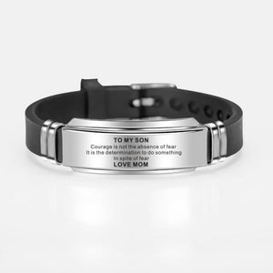 Mom To Son - Absence Of Fear Engraved Bracelet