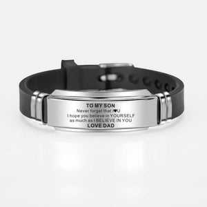 Dad To Son - Never Forget That I Love You Engraved Bracelet