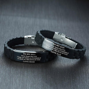 To My Son - I Believe In You Engraved Bracelet