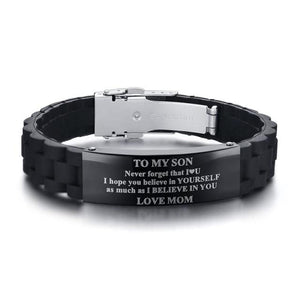To My Son - I Believe In You Engraved Bracelet
